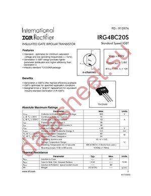 IRG4BC20S datasheet  